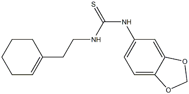 1-(1,3-benzodioxol-5-yl)-3-[2-(cyclohexen-1-yl)ethyl]thiourea Struktur