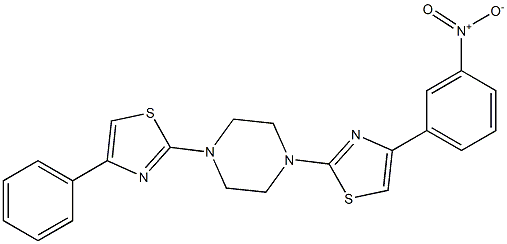 2-[4-[4-(3-nitrophenyl)-1,3-thiazol-2-yl]piperazin-1-yl]-4-phenyl-1,3-thiazole Struktur