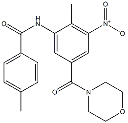 4-methyl-N-[2-methyl-5-(morpholine-4-carbonyl)-3-nitrophenyl]benzamide Struktur