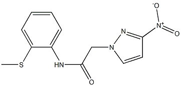 N-(2-methylsulfanylphenyl)-2-(3-nitropyrazol-1-yl)acetamide Struktur