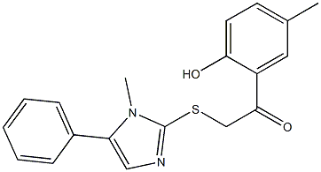 1-(2-hydroxy-5-methylphenyl)-2-(1-methyl-5-phenylimidazol-2-yl)sulfanylethanone Struktur