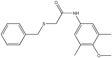 2-benzylsulfanyl-N-(4-methoxy-3,5-dimethylphenyl)acetamide Struktur