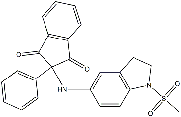 2-[(1-methylsulfonyl-2,3-dihydroindol-5-yl)amino]-2-phenylindene-1,3-dione Struktur