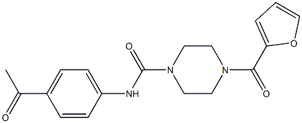 N-(4-acetylphenyl)-4-(furan-2-carbonyl)piperazine-1-carboxamide Struktur