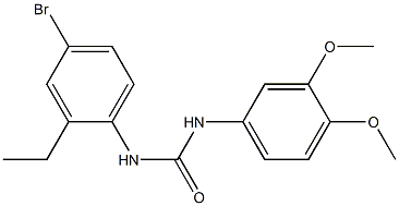 1-(4-bromo-2-ethylphenyl)-3-(3,4-dimethoxyphenyl)urea Struktur