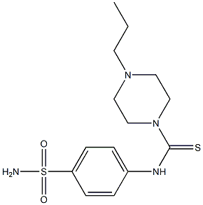 4-propyl-N-(4-sulfamoylphenyl)piperazine-1-carbothioamide Struktur