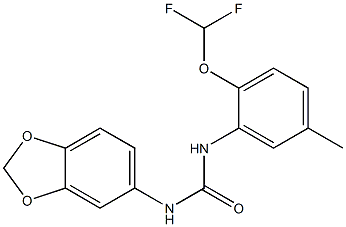 1-(1,3-benzodioxol-5-yl)-3-[2-(difluoromethoxy)-5-methylphenyl]urea Struktur