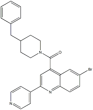 (4-benzylpiperidin-1-yl)-(6-bromo-2-pyridin-4-ylquinolin-4-yl)methanone Struktur