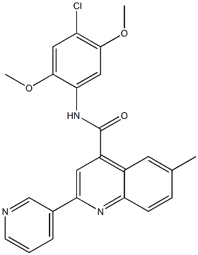 N-(4-chloro-2,5-dimethoxyphenyl)-6-methyl-2-pyridin-3-ylquinoline-4-carboxamide Structure