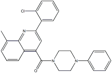 [2-(2-chlorophenyl)-8-methylquinolin-4-yl]-(4-phenylpiperazin-1-yl)methanone Struktur