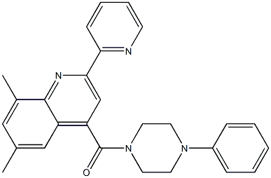 (6,8-dimethyl-2-pyridin-2-ylquinolin-4-yl)-(4-phenylpiperazin-1-yl)methanone Struktur