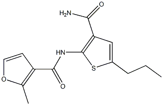 N-(3-carbamoyl-5-propylthiophen-2-yl)-2-methylfuran-3-carboxamide Struktur