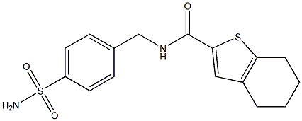 N-[(4-sulfamoylphenyl)methyl]-4,5,6,7-tetrahydro-1-benzothiophene-2-carboxamide Struktur