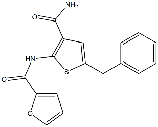 N-(5-benzyl-3-carbamoylthiophen-2-yl)furan-2-carboxamide Struktur