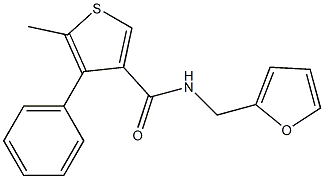 N-(furan-2-ylmethyl)-5-methyl-4-phenylthiophene-3-carboxamide Struktur