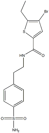 4-bromo-5-ethyl-N-[2-(4-sulfamoylphenyl)ethyl]thiophene-2-carboxamide Struktur