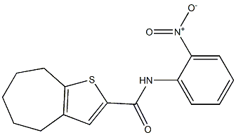 N-(2-nitrophenyl)-5,6,7,8-tetrahydro-4H-cyclohepta[b]thiophene-2-carboxamide Struktur