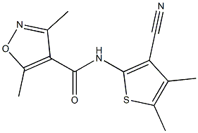 N-(3-cyano-4,5-dimethylthiophen-2-yl)-3,5-dimethyl-1,2-oxazole-4-carboxamide Struktur