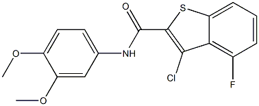 3-chloro-N-(3,4-dimethoxyphenyl)-4-fluoro-1-benzothiophene-2-carboxamide Struktur