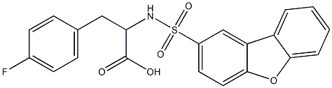 2-(dibenzofuran-2-ylsulfonylamino)-3-(4-fluorophenyl)propanoic acid Struktur