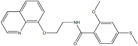 2-methoxy-4-methylsulfanyl-N-(2-quinolin-8-yloxyethyl)benzamide Struktur