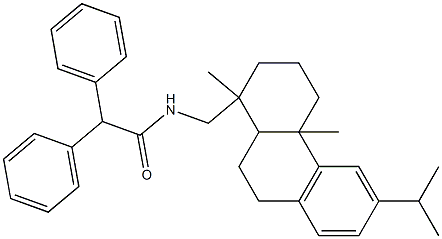 N-[(1,4a-dimethyl-6-propan-2-yl-2,3,4,9,10,10a-hexahydrophenanthren-1-yl)methyl]-2,2-diphenylacetamide Struktur