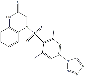 4-[2,6-dimethyl-4-(tetrazol-1-yl)phenyl]sulfonyl-1,3-dihydroquinoxalin-2-one Struktur