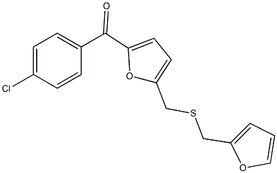 (4-chlorophenyl)-[5-(furan-2-ylmethylsulfanylmethyl)furan-2-yl]methanone Struktur