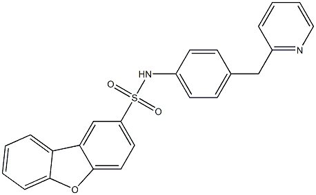 N-[4-(pyridin-2-ylmethyl)phenyl]dibenzofuran-2-sulfonamide Struktur