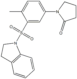 1-[3-(2,3-dihydroindol-1-ylsulfonyl)-4-methylphenyl]pyrrolidin-2-one Struktur