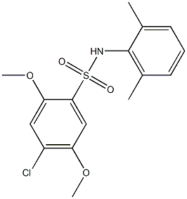 4-chloro-N-(2,6-dimethylphenyl)-2,5-dimethoxybenzenesulfonamide Struktur