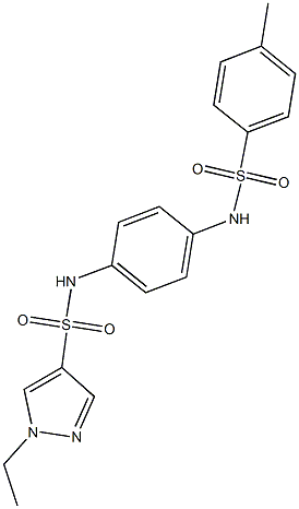 1-ethyl-N-[4-[(4-methylphenyl)sulfonylamino]phenyl]pyrazole-4-sulfonamide Struktur