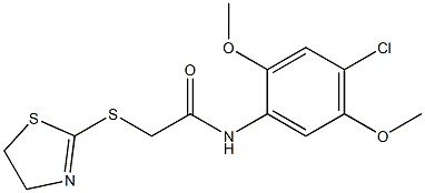 N-(4-chloro-2,5-dimethoxyphenyl)-2-(4,5-dihydro-1,3-thiazol-2-ylsulfanyl)acetamide Struktur