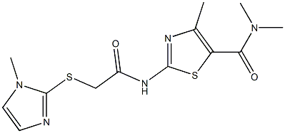 N,N,4-trimethyl-2-[[2-(1-methylimidazol-2-yl)sulfanylacetyl]amino]-1,3-thiazole-5-carboxamide Struktur