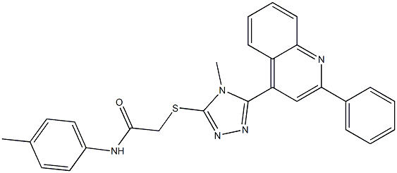 N-(4-methylphenyl)-2-[[4-methyl-5-(2-phenylquinolin-4-yl)-1,2,4-triazol-3-yl]sulfanyl]acetamide Struktur