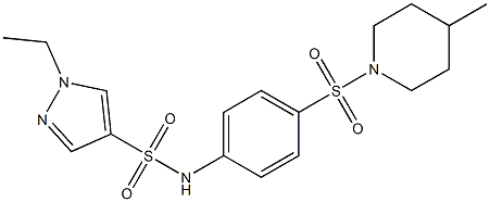 1-ethyl-N-[4-(4-methylpiperidin-1-yl)sulfonylphenyl]pyrazole-4-sulfonamide Struktur