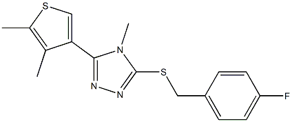 3-(4,5-dimethylthiophen-3-yl)-5-[(4-fluorophenyl)methylsulfanyl]-4-methyl-1,2,4-triazole Struktur