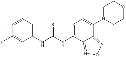 1-(3-fluorophenyl)-3-(4-morpholin-4-yl-2,1,3-benzoxadiazol-7-yl)thiourea Struktur