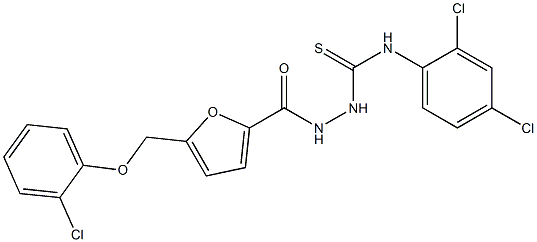 1-[[5-[(2-chlorophenoxy)methyl]furan-2-carbonyl]amino]-3-(2,4-dichlorophenyl)thiourea Struktur