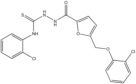 1-[[5-[(2-chlorophenoxy)methyl]furan-2-carbonyl]amino]-3-(2-chlorophenyl)thiourea Struktur