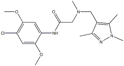 N-(4-chloro-2,5-dimethoxyphenyl)-2-[methyl-[(1,3,5-trimethylpyrazol-4-yl)methyl]amino]acetamide Struktur