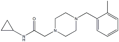 N-cyclopropyl-2-[4-[(2-methylphenyl)methyl]piperazin-1-yl]acetamide Struktur