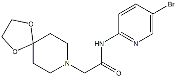 N-(5-bromopyridin-2-yl)-2-(1,4-dioxa-8-azaspiro[4.5]decan-8-yl)acetamide Struktur