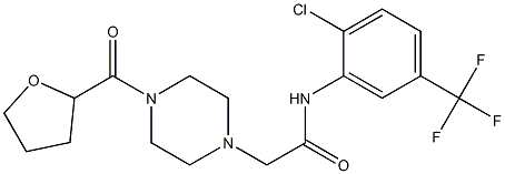 N-[2-chloro-5-(trifluoromethyl)phenyl]-2-[4-(oxolane-2-carbonyl)piperazin-1-yl]acetamide Struktur