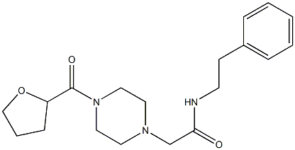 2-[4-(oxolane-2-carbonyl)piperazin-1-yl]-N-(2-phenylethyl)acetamide Struktur