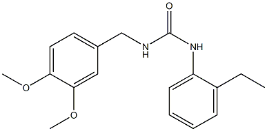 1-[(3,4-dimethoxyphenyl)methyl]-3-(2-ethylphenyl)urea Struktur