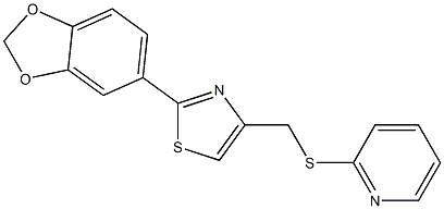 2-(1,3-benzodioxol-5-yl)-4-(pyridin-2-ylsulfanylmethyl)-1,3-thiazole Struktur