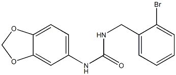 1-(1,3-benzodioxol-5-yl)-3-[(2-bromophenyl)methyl]urea Struktur