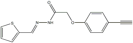 2-(4-ethynylphenoxy)-N-[(E)-thiophen-2-ylmethylideneamino]acetamide Struktur