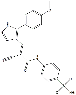 (E)-2-cyano-3-[5-(4-methoxyphenyl)-1H-pyrazol-4-yl]-N-(4-sulfamoylphenyl)prop-2-enamide Struktur